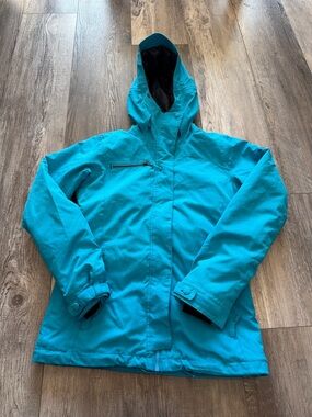 Roxy Women's Teal Hooded Waterproof Jacket